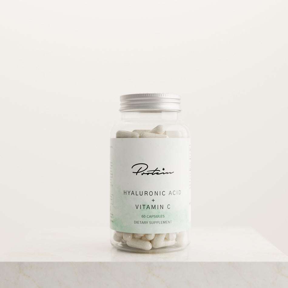 Hyaluronzuur + Vitamine C, Natuurlijke voeding en anti-aging voor huid en gewrichten, 60 capsules